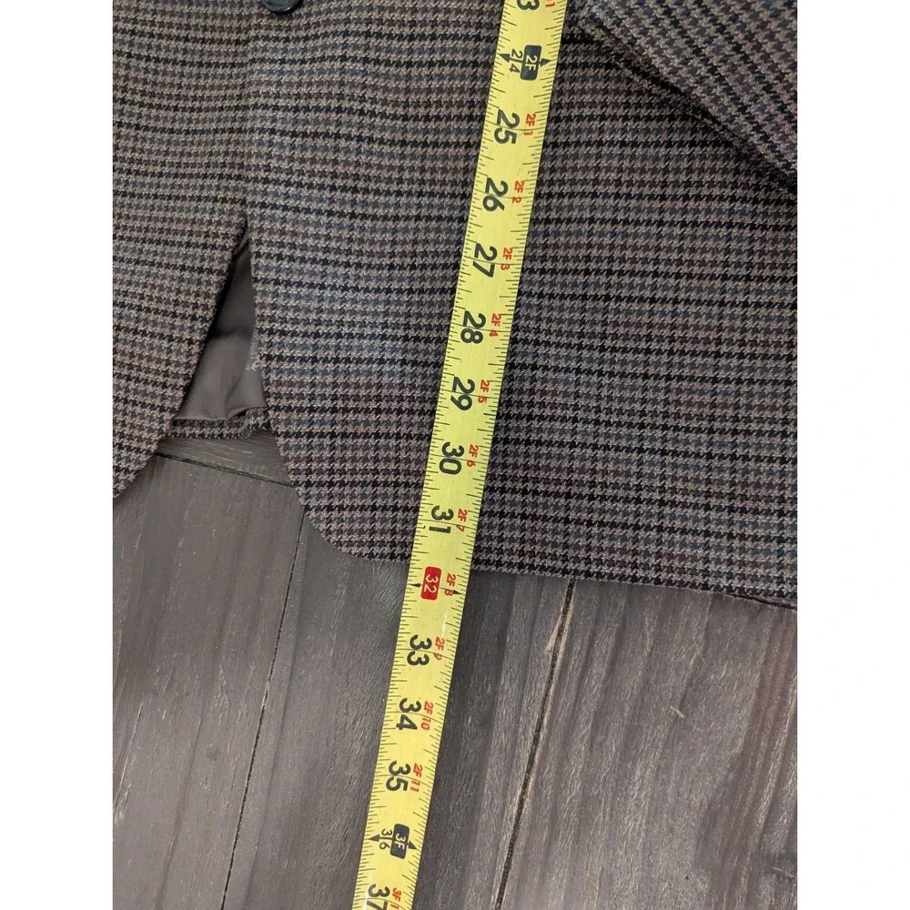 Ralph Lauren Black Label Houndstooth Brown ‎ Blazer Jacket Sport Coat Mens 44L